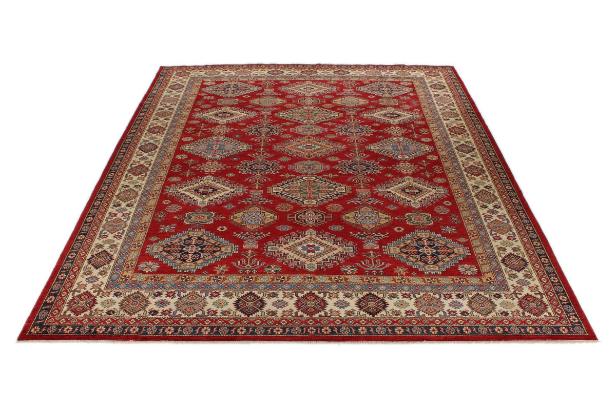 10x13 Red and Multicolor Kazak Tribal Rug