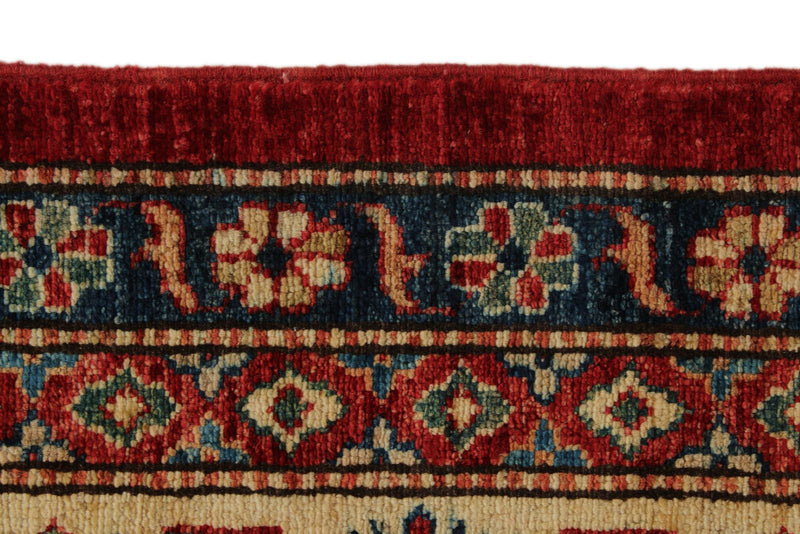 10x13 Red and Multicolor Kazak Tribal Rug