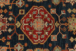 10x13 Navy and Ivory Kazak Tribal Rug