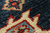 10x13 Navy and Ivory Kazak Tribal Rug