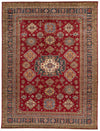 10x13 Red and Multicolor Kazak Tribal Rug