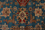 10x13 Blue and Red Kazak Tribal Rug