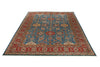 10x13 Blue and Red Kazak Tribal Rug