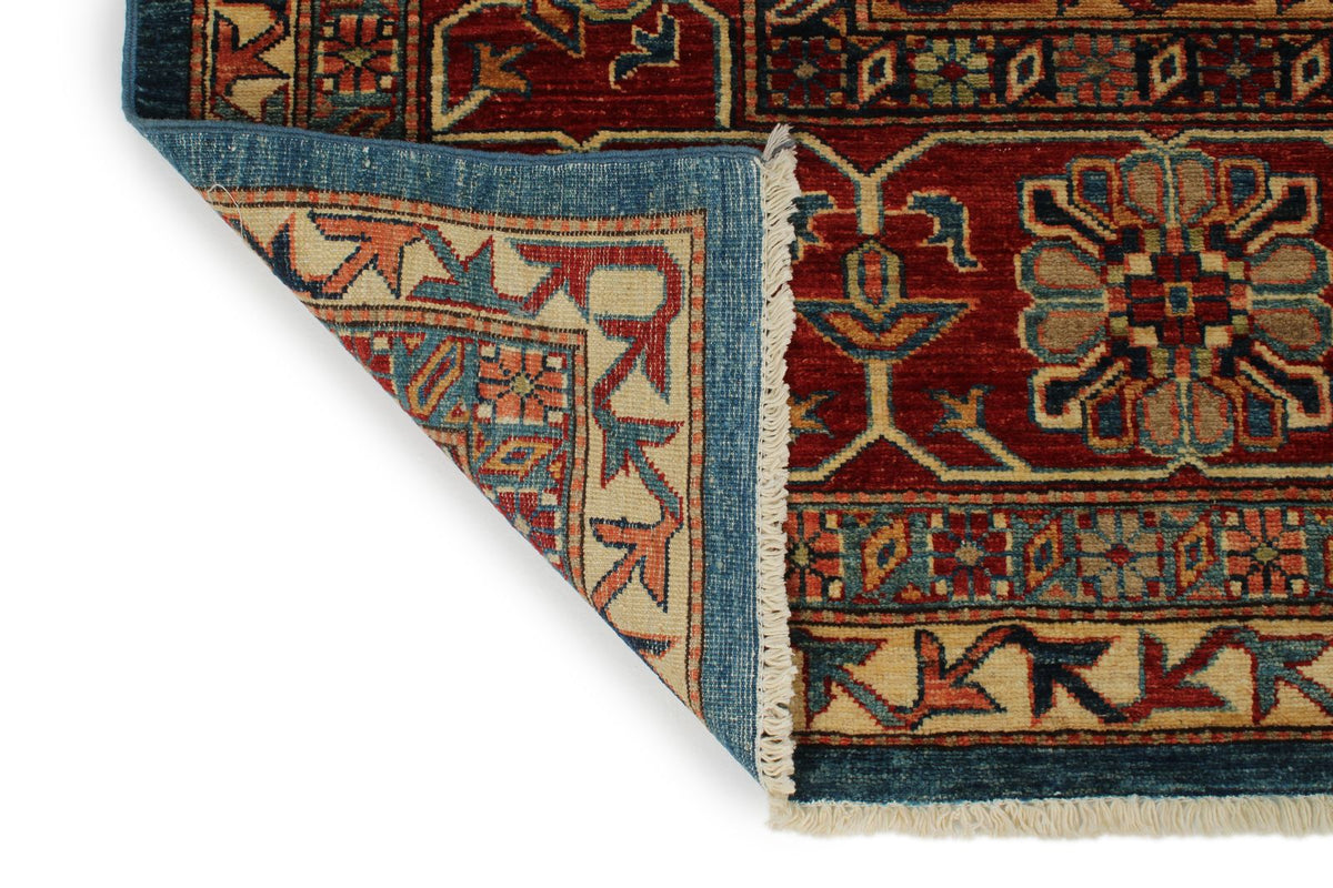 10x13 Blue and Red Kazak Tribal Rug