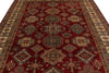 8x10 Red and Ivory Kazak Tribal Rug
