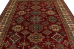 8x10 Red and Ivory Kazak Tribal Rug