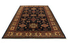 6x9 Navy and Beige Kazak Tribal Rug