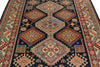 6x9 Navy and Beige Kazak Tribal Rug