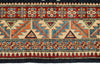 6x9 Navy and Beige Kazak Tribal Rug