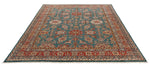 8x9 Green and Multicolor Kazak Tribal Rug