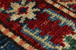 6x9 Red and Navy Kazak Tribal Rug