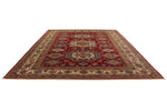 10x13 Red and Ivory Kazak Tribal Rug