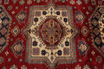 10x13 Red and Ivory Kazak Tribal Rug