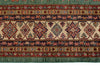 10x14 Green and Ivory Kazak Tribal Rug