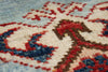 8x10 Blue and Ivory Kazak Tribal Rug