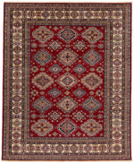 8x10 Red and Ivory Kazak Tribal Rug