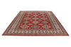 8x10 Red and Ivory Kazak Tribal Rug