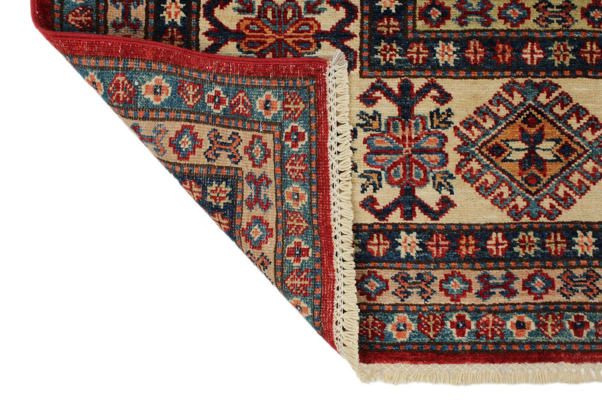 8x10 Red and Ivory Kazak Tribal Rug