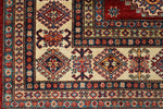 8x10 Red and Ivory Kazak Tribal Rug