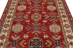 6x9 Red and Beige Kazak Tribal Rug