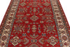 6x9 Red and Beige Kazak Tribal Rug