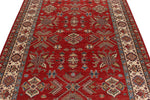 6x9 Red and Beige Kazak Tribal Rug