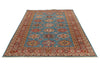 6x8 Light Blue and Red Kazak Tribal Rug