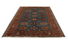 6x8 Light Blue and Red Kazak Tribal Rug