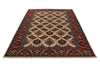 6x8 Beige and Red Kazak Tribal Rug