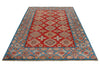 6x9 Red and blue Kazak Tribal Rug