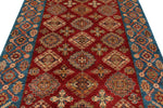 6x9 Red and blue Kazak Tribal Rug