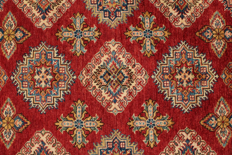 6x9 Red and blue Kazak Tribal Rug