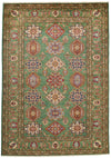 6x8 Green and Multicolor Kazak Tribal Rug