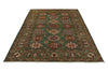 6x8 Green and Multicolor Kazak Tribal Rug