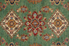 6x8 Green and Multicolor Kazak Tribal Rug