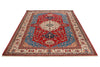 6x9 Red and Ivory Kazak Tribal Rug