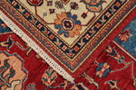 6x9 Red and Ivory Kazak Tribal Rug