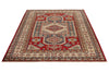 5x7 Red and Beige Kazak Tribal Rug