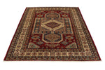 5x7 Red and Beige Kazak Tribal Rug