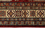 5x7 Red and Beige Kazak Tribal Rug