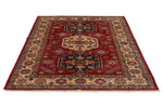 5x7 Red and Beige Kazak Tribal Rug