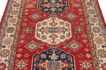 5x7 Red and Beige Kazak Tribal Rug