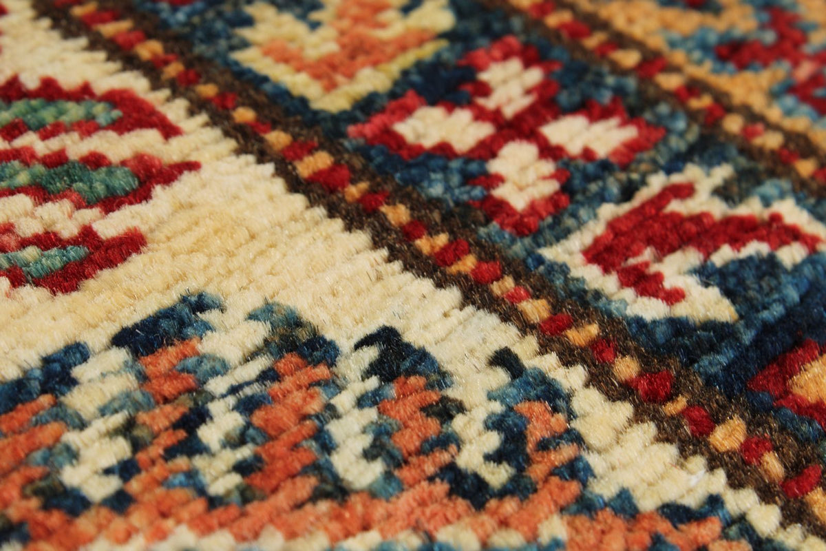 5x7 Red and Beige Kazak Tribal Rug
