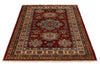 4x5 Red and Ivory Kazak Tribal Rug