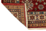 4x5 Red and Ivory Kazak Tribal Rug