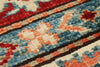4x5 Red and Ivory Kazak Tribal Rug