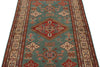 4x6 Light Green and Ivory Kazak Tribal Rug