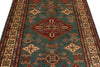 4x6 Light Green and Ivory Kazak Tribal Rug