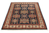 4x6 Navy and Ivory Kazak Tribal Rug
