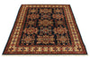 4x6 Navy and Ivory Kazak Tribal Rug